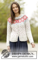 Winter Poppies Cardigan by DROPS Design